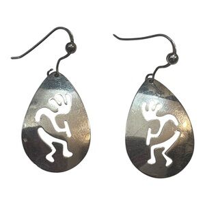 Signed Navajo Sterling Silver Kokopelli Earrings – EMT – Everette & Mary Teller